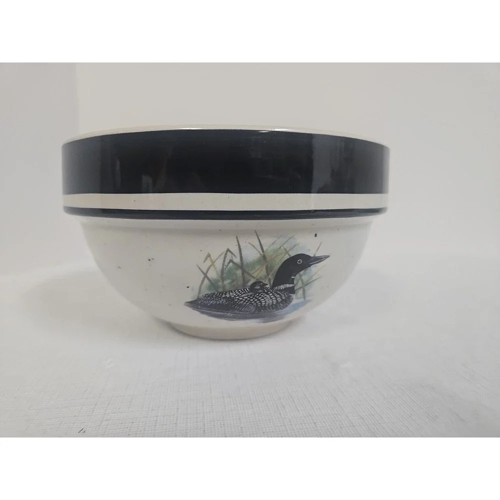 Scotty Z Folkcraft Stoneware LOON LAKE 6 3/8